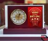 dong-ho-de-ban-bang-go-mat-tron-89mm-vien-xi-cao-cap-may-kim-troi-co-bao-thuc-kankoo-clock-model-db01 - ảnh nhỏ 2