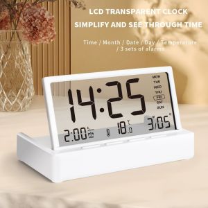 Đồng Hồ Báo Thức LCD Trong Suốt – Thiết Kế Hiện Đại, Đa Chức Năng