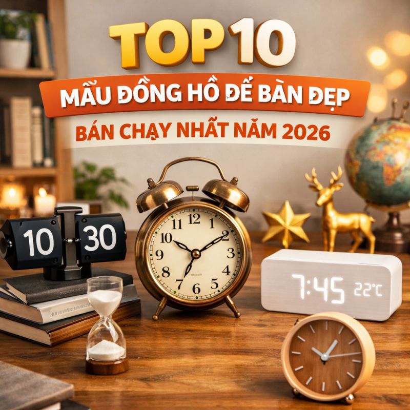 Top 10 mẫu đồng hồ để bàn đẹp – bán chạy nhất năm 2026